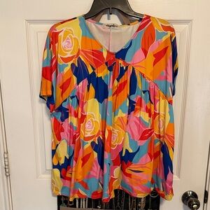Haptics Multicolor Floral Blouse. Size Large.